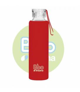 Botella bbo roja borosilicato con silicona 550 ml de Irisana