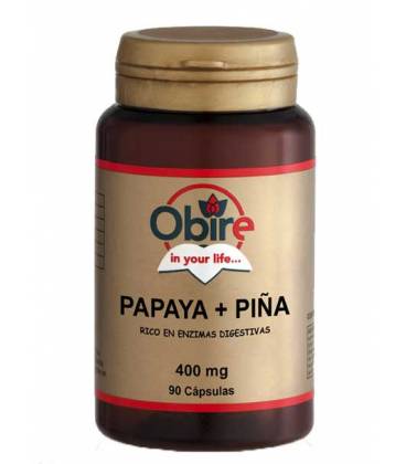 Papaya+piña 90 Cápsulas de 400mg de Obire