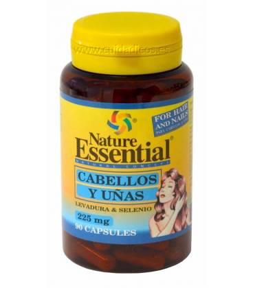 Cabellos y uñas (levadura y selenio) 90 Cápsulas de 225mg de Nature Essential